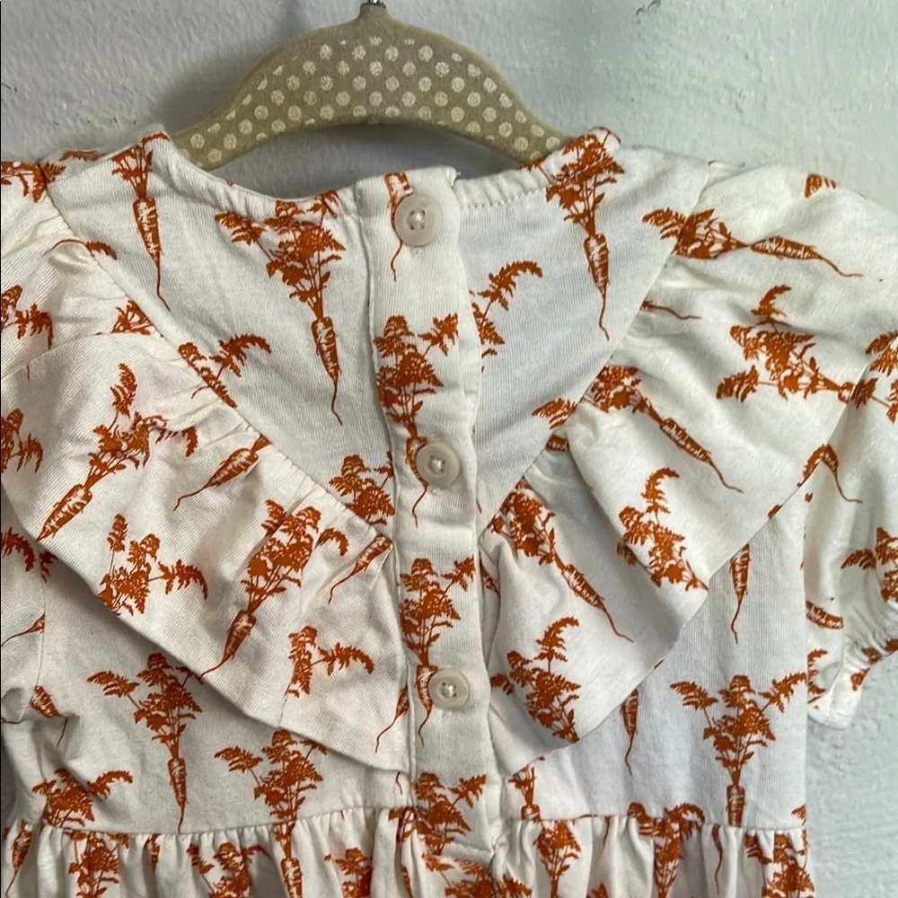 Kate Quinn Floral Ruffle Dress Carrots Print